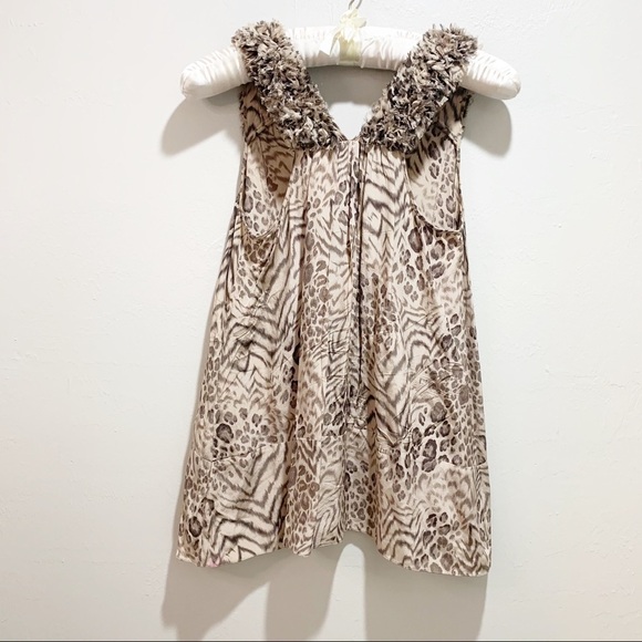 REBECCA TAYLOR MEOW MIX Leopard Print Silk Blouse - Picture 4 of 8